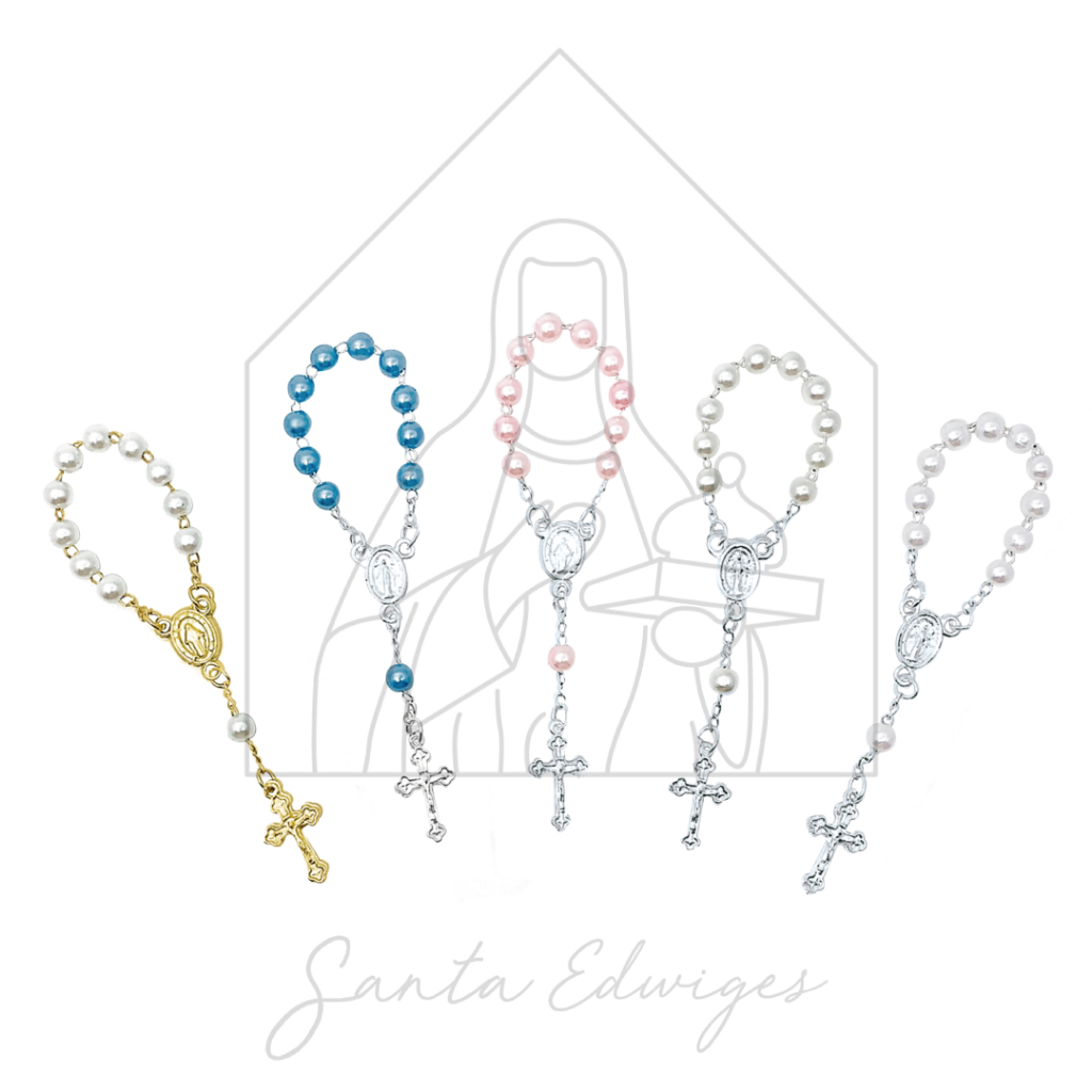 Mini Terço Pérola p/ Lembrancinhas  Kit c/ 10 Un