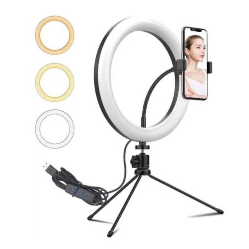 Ring Light 20cm/8inch LED with phone holder + Trip