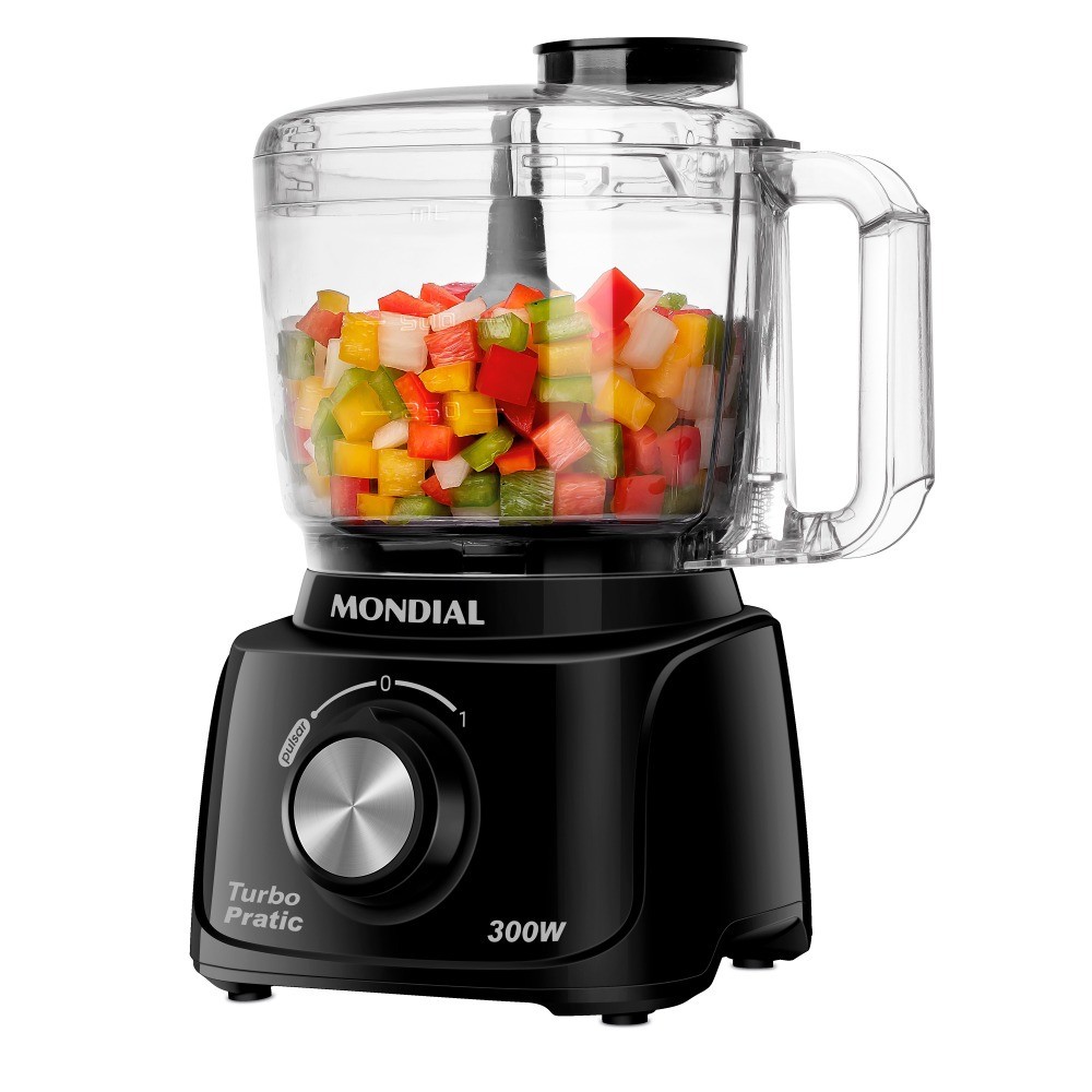 Mini Processador de alimentos 300 watts preto Turb