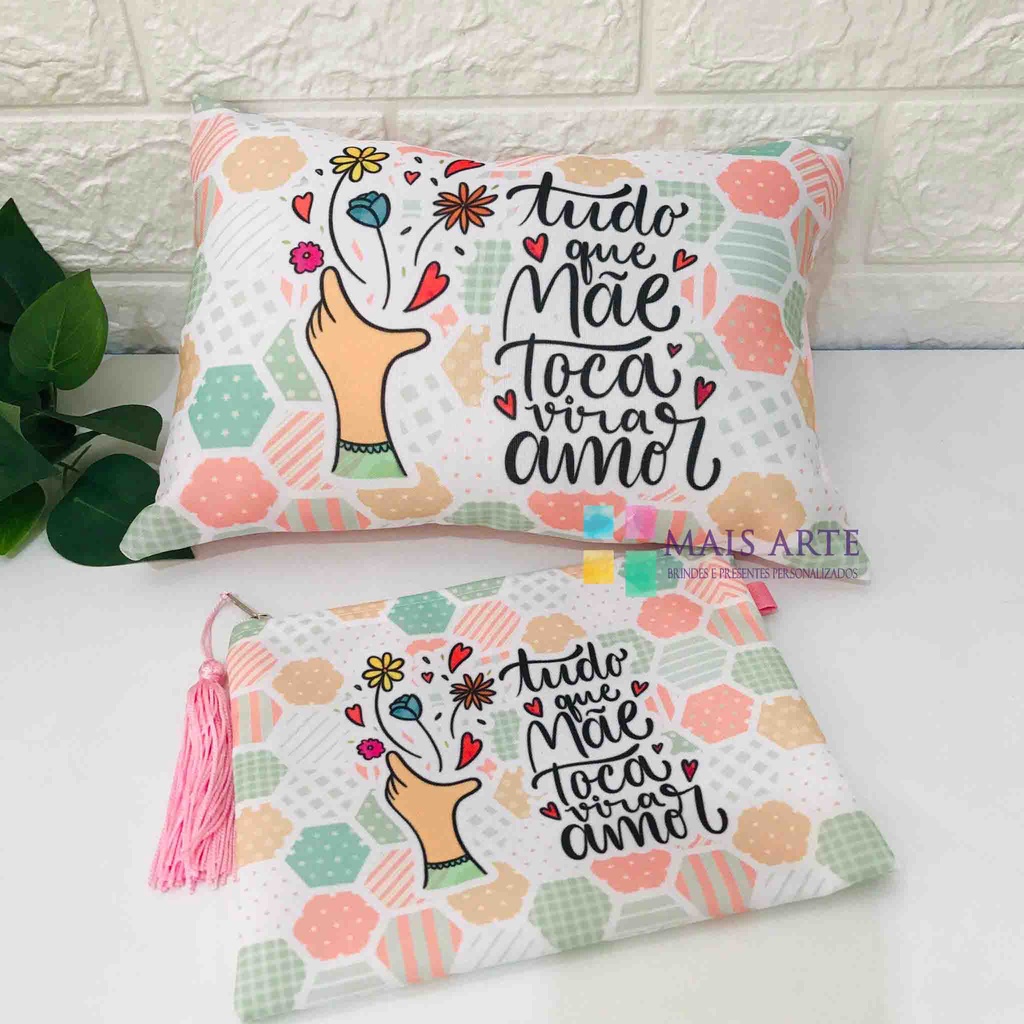 kit  almofadinha + necessaire tema mãe.Dia das M�