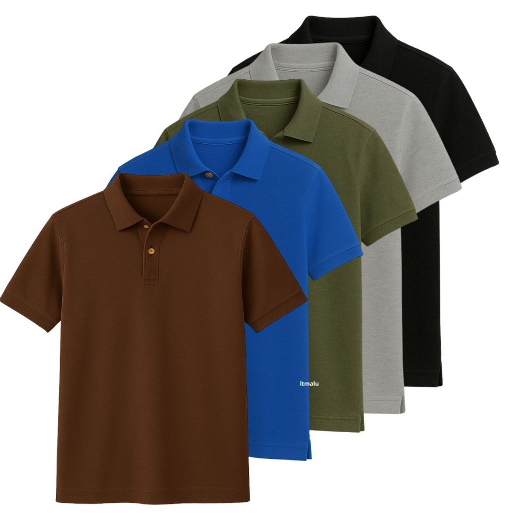 kit 05 camisas polo masculina casual algodão piqu