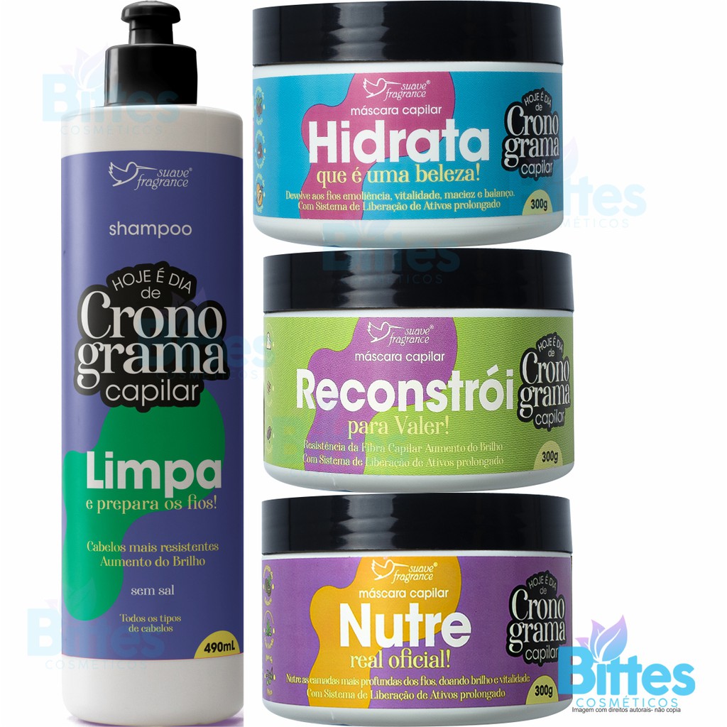 Kit Cronograma Capilar Suave Fragrance Cosméticos