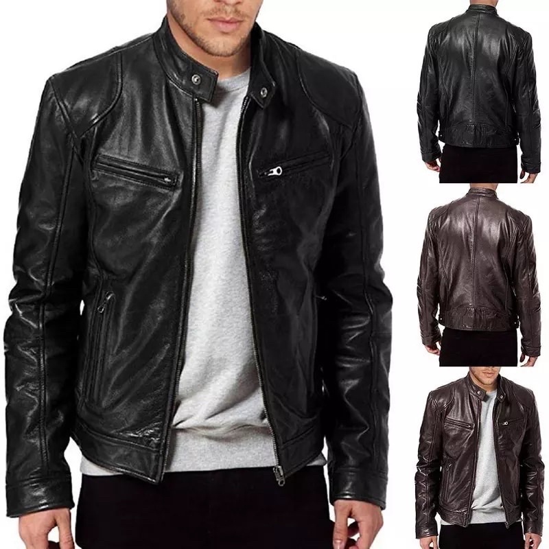 Jaqueta De Couro Masculina Resistente Motoqueiro I