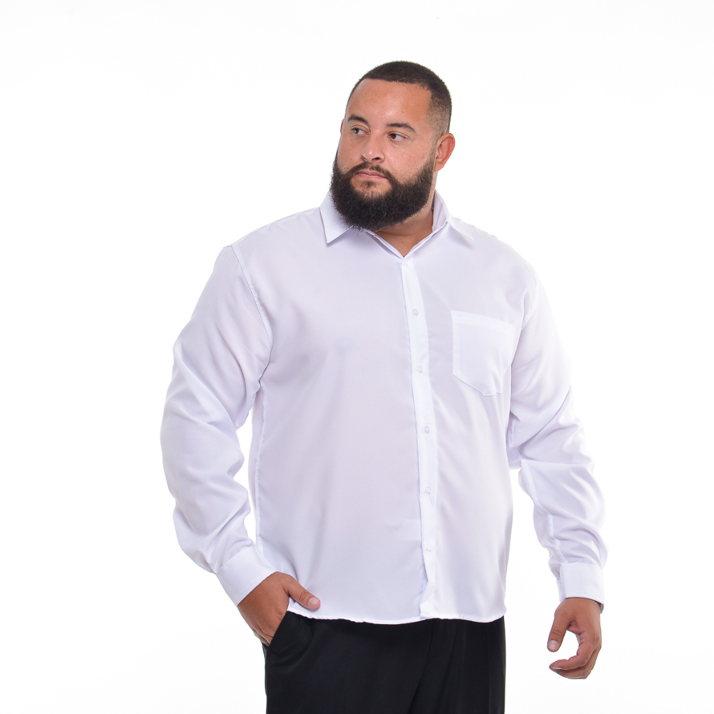 Camisa Social Masculina Manga Longa Extra Grande P