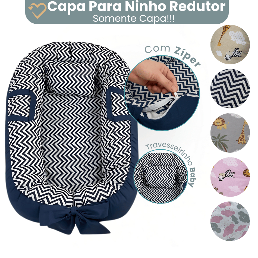 Capa Ninho Redutor Para Bebe Várias Estampas Com 