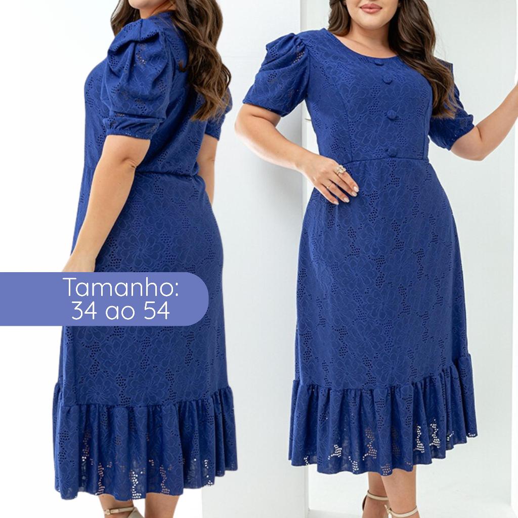 Vestido Midi Lese de malha Festa Plus size Evangé