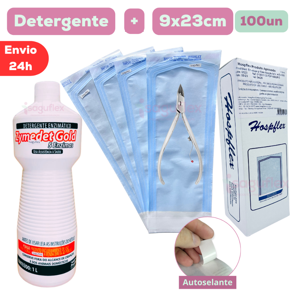 Detergente Enzimático 1L + 100 Envelope Para Este