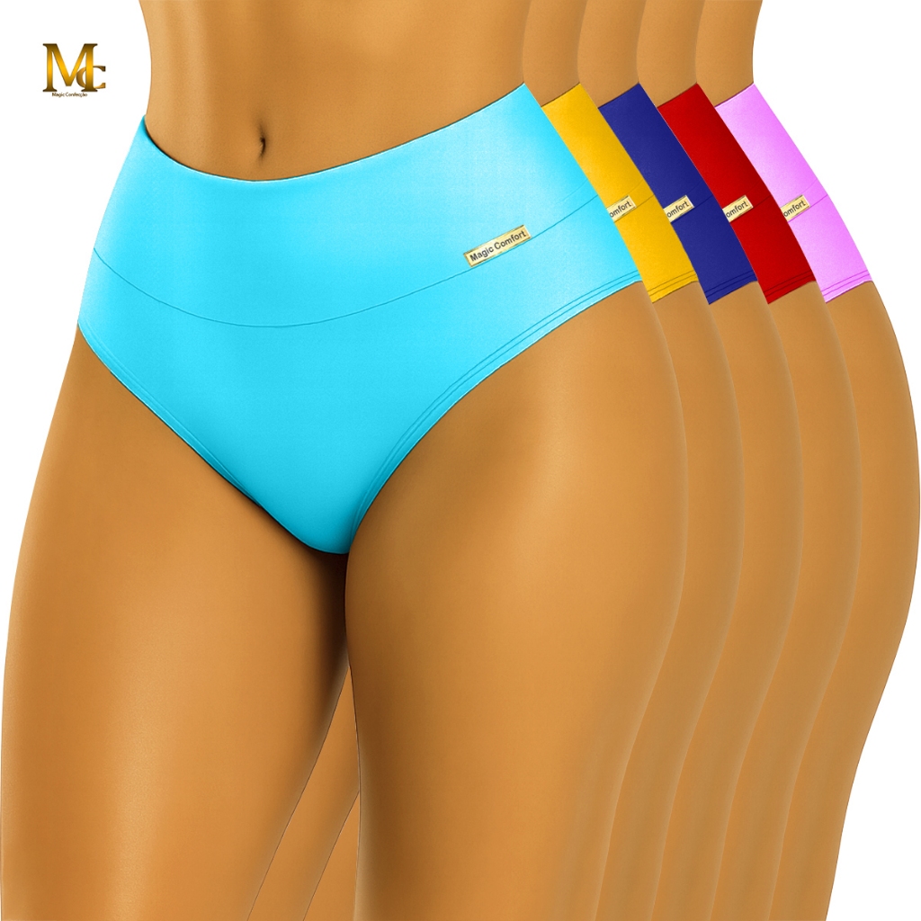 Kit Com 5 Calcinha Segura Barriga Zero Barriga Cal