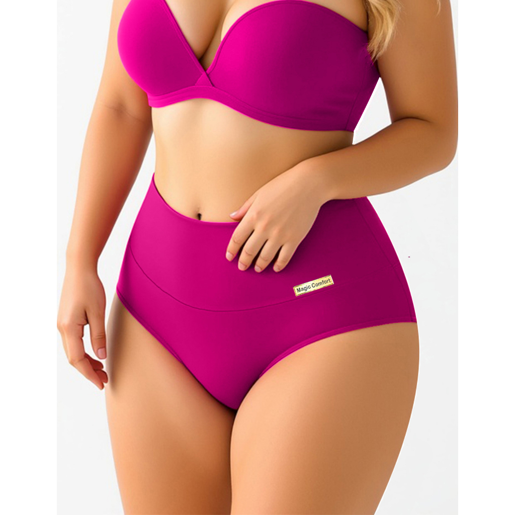 Kit Com 5 Calcinha Plus Size G1 e G2 Cós Alto Seg