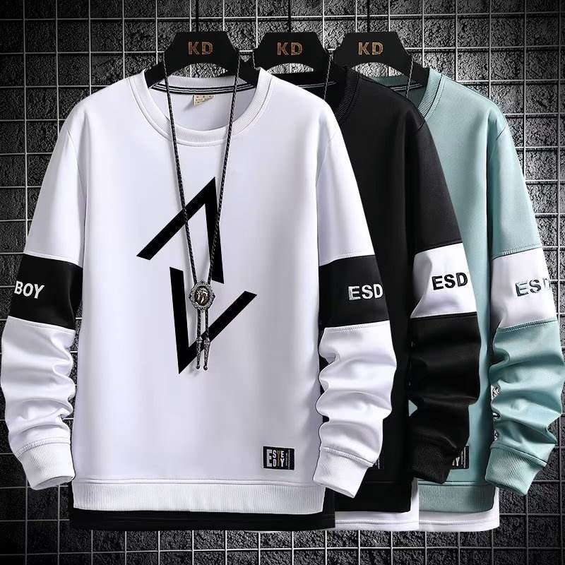 M-3XL Camiseta Masculina De Manga Longa Estilo Mod
