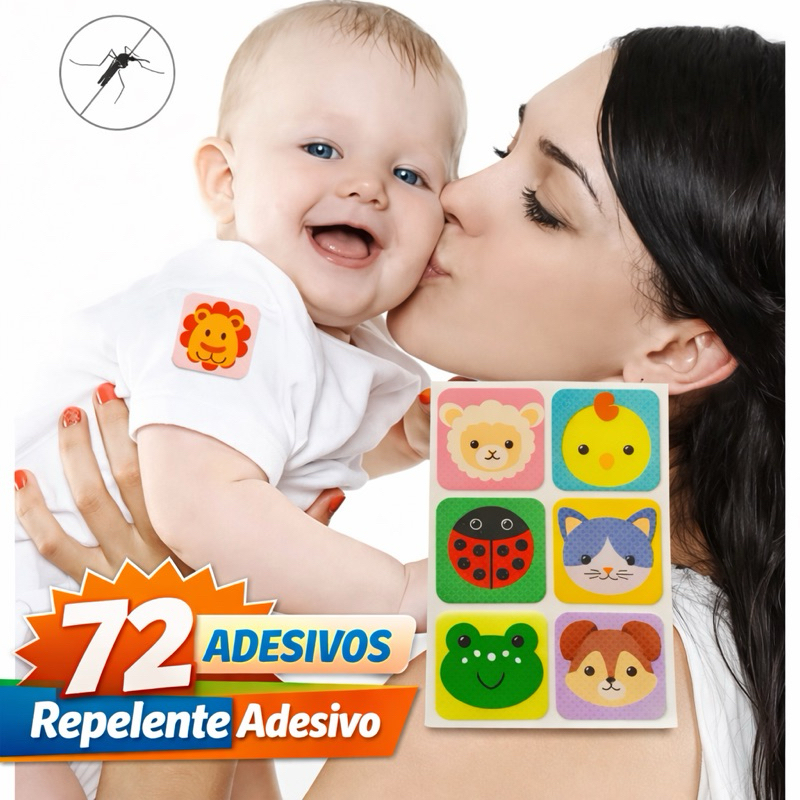 Adesivo Repelente Infantil 72 Unidades Anti Mosqui