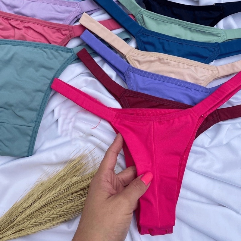 Kit 5 Calcinha Tangas Fio Duplo de Pala Tirinha Co