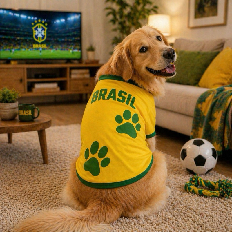 Camisa do Brasil para Cachorro e Gato  | Roupa Pet