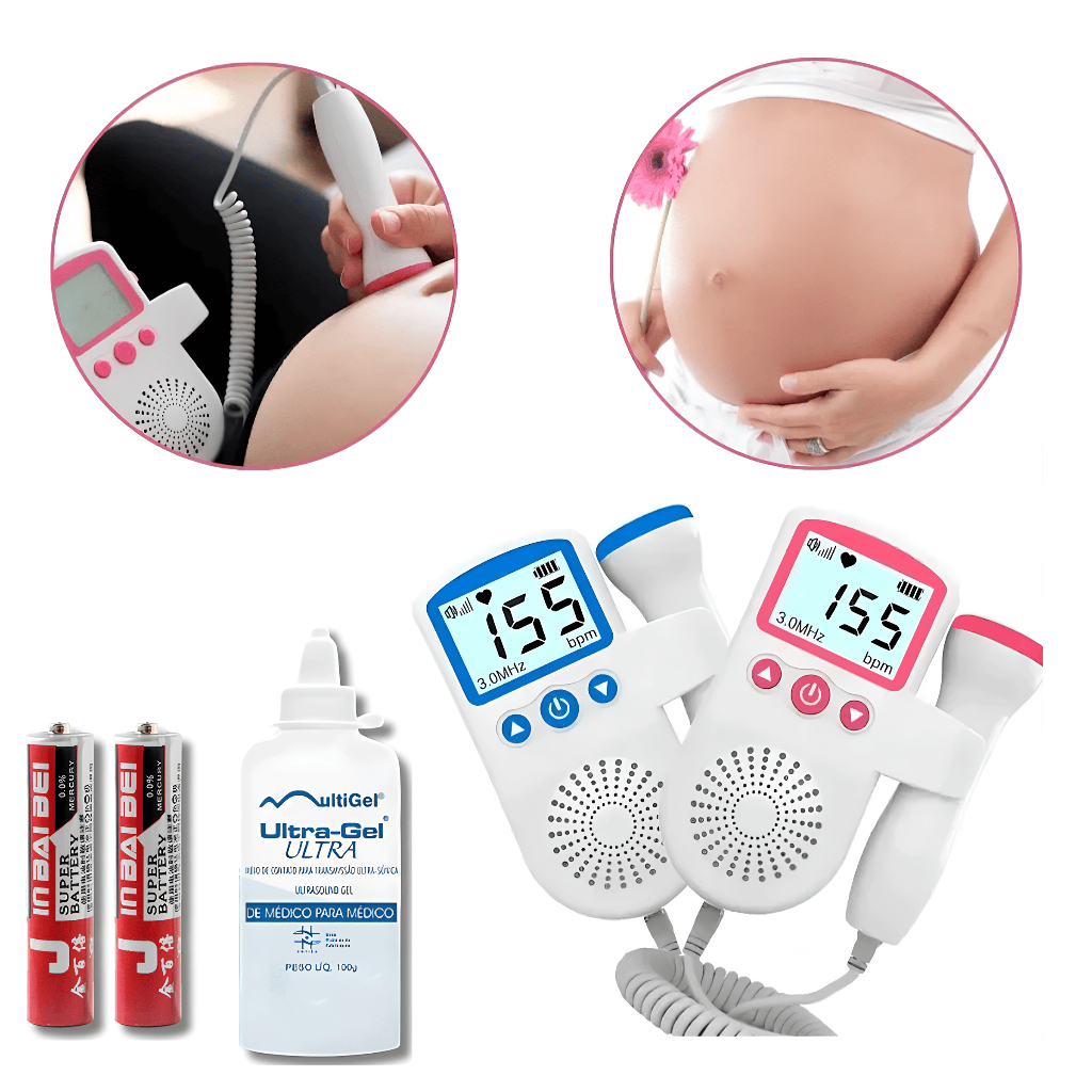 Kit Sonar Fetal Doppler Monitor Frequência Cardí