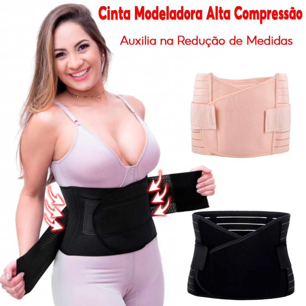 Cinta Modeladora Abdominal Alta Compressão Pós P
