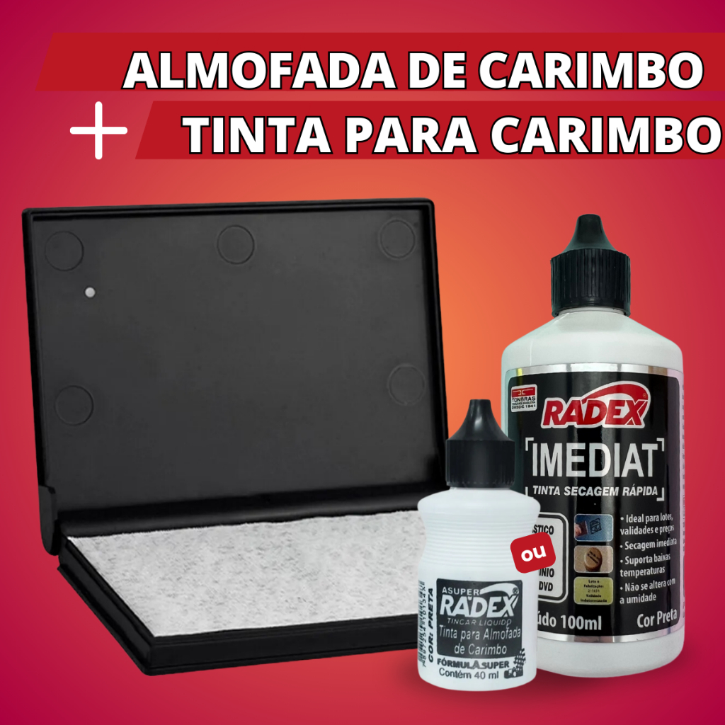 Kit Almofada Para Carimbo De Madeira + Tinta Refil