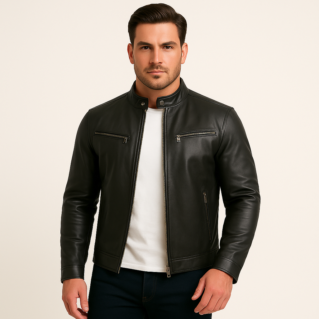 Jaqueta De Couro Masculino Inverno Slim Motoqueiro