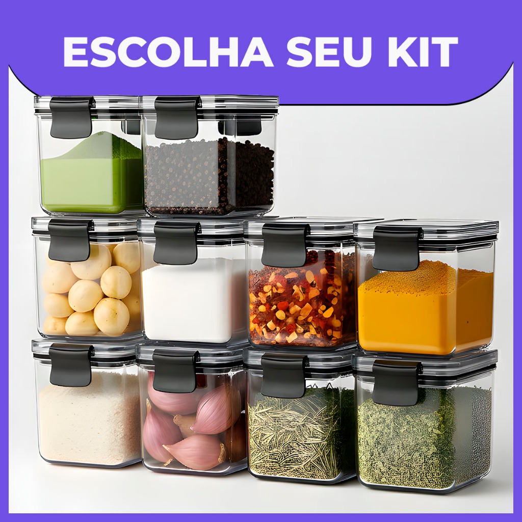 Escolha seu Mini Pote Hermético para Temperos de 