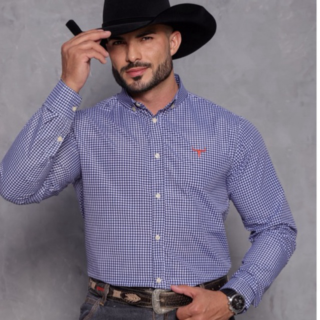 Camisa Micro Xadrez Lisa Manga Longa Masculina Soc