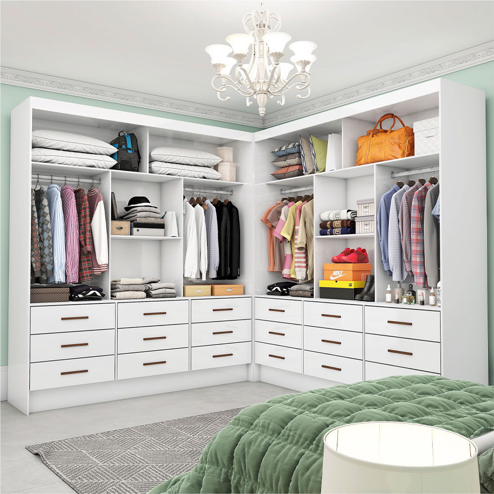 Closet Casal Duplo Sevilha Premium 18 Gavetas Cari