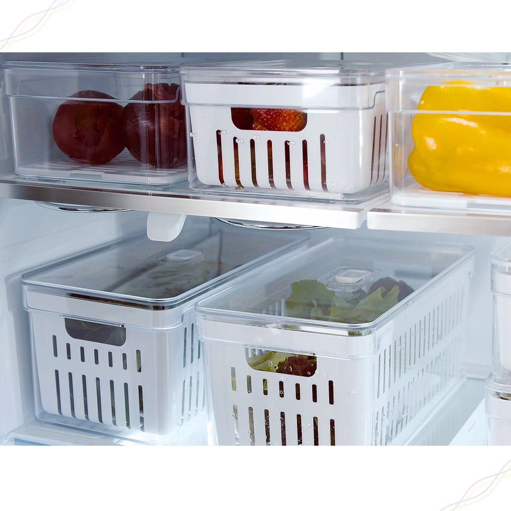 Organizador de Alimentos Pote p/ Geladeira Clear F