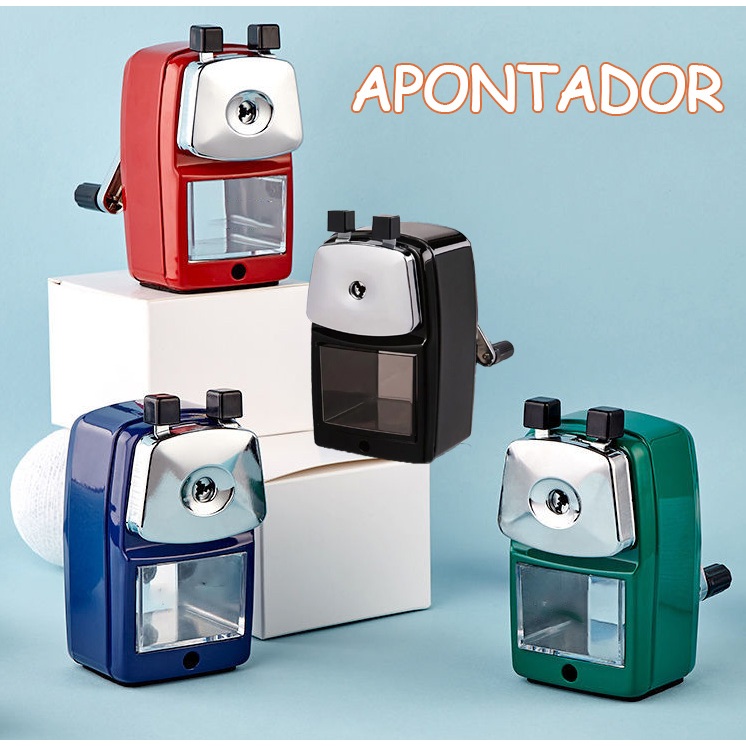 Apontador de Mesa Manual para Lapis com Manivela e
