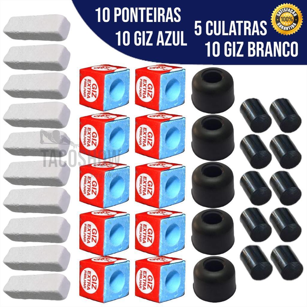 10 Ponteiras Virola Rista 10 Giz Azul Bar Para Tac