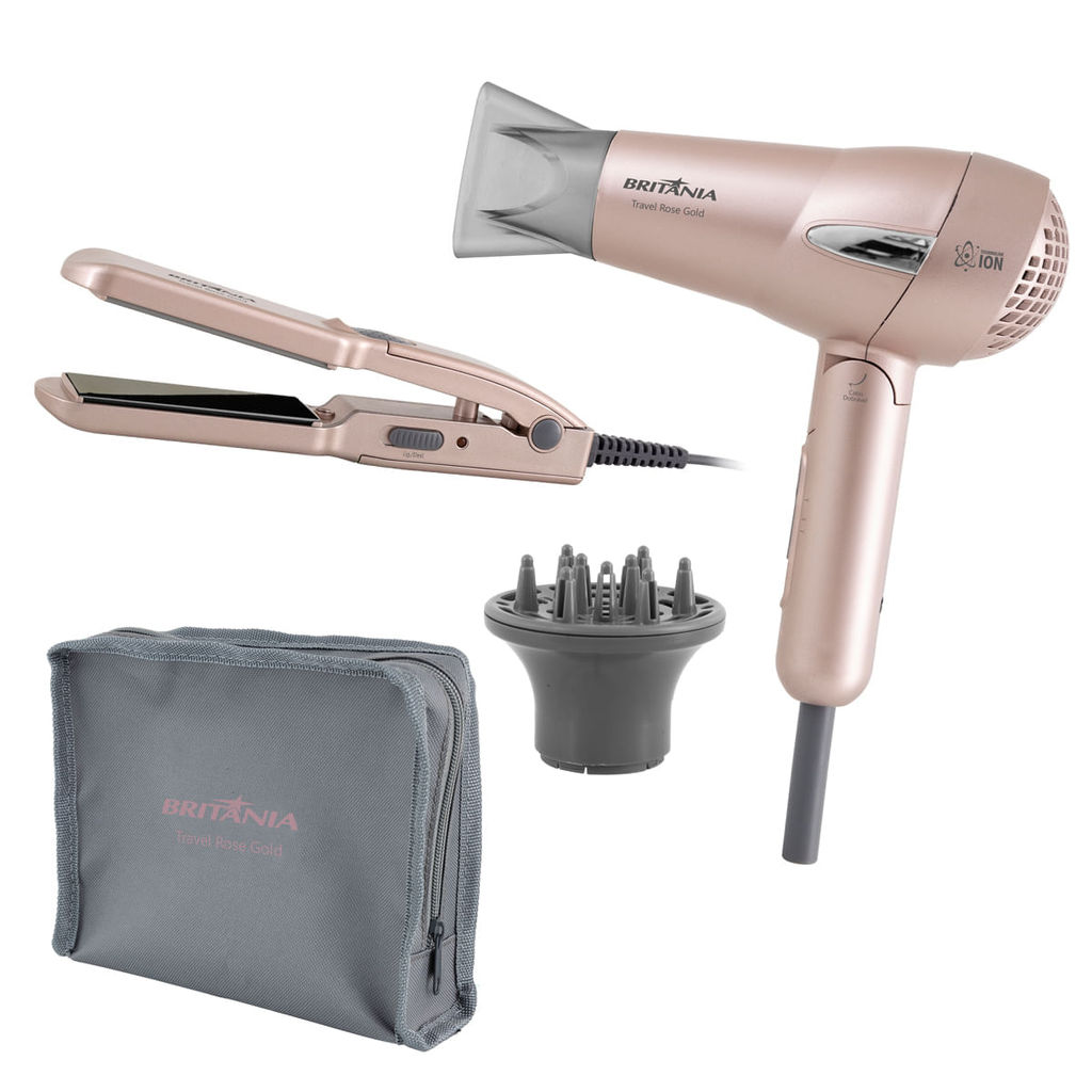 Kit Britânia Travel Rose Gold  – Secador + 