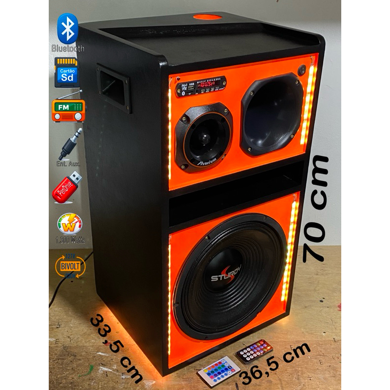 Caixa De Som Bluetooth Amplificada Residencial 12 