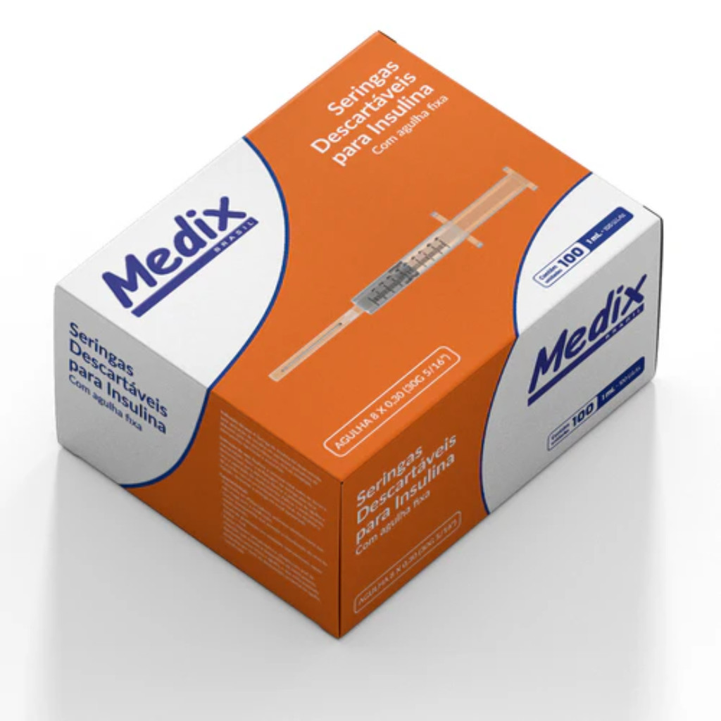 Seringa de Insulina 1ml com Agulha 8×0,3mm Me