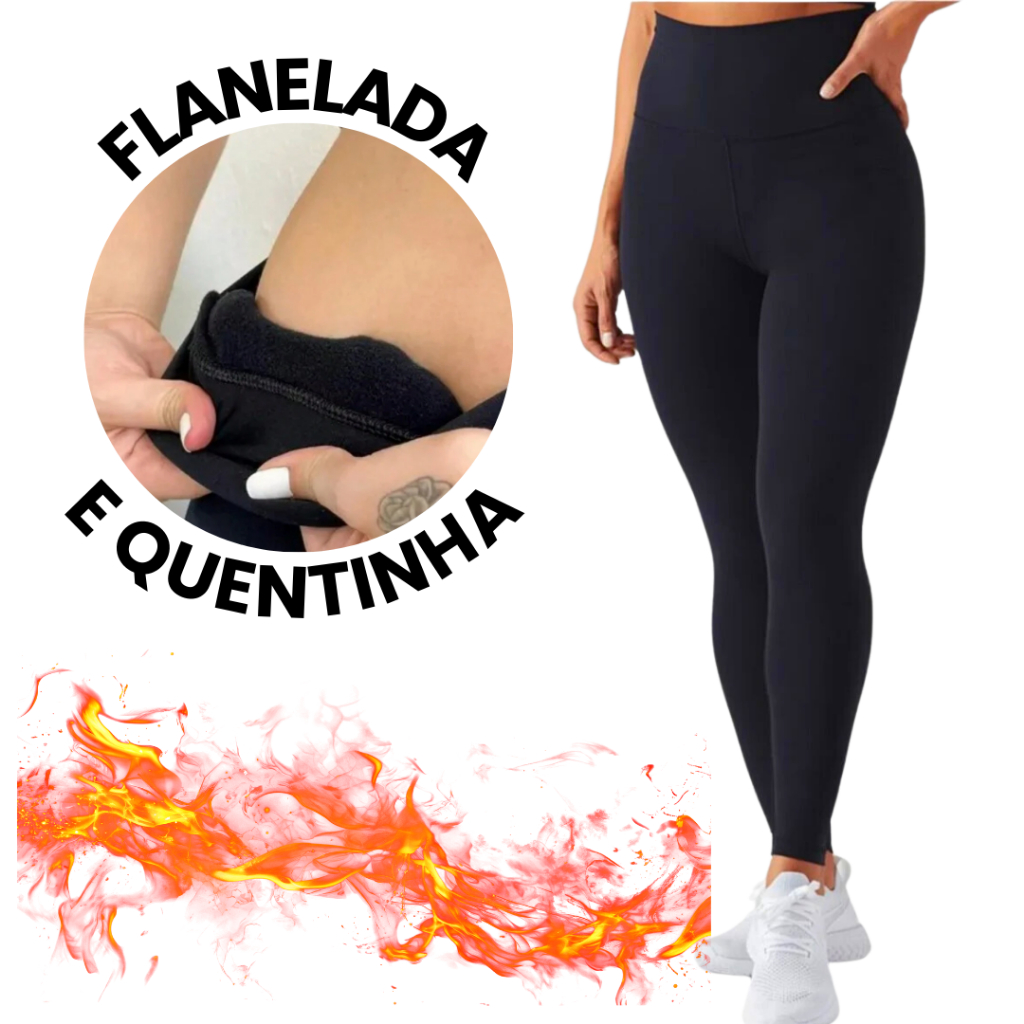 Calça Legging Flanelada Peluciada Térmica Invern