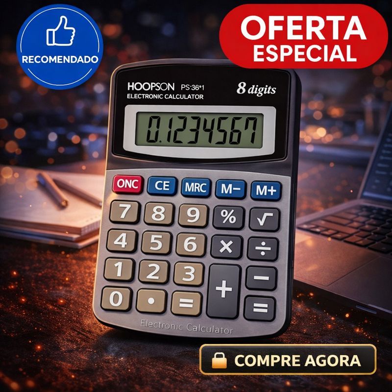 Calculadora Grande 8 Dígitos Visor Inclinado Cál