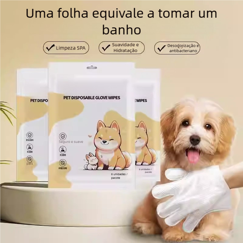 Luvas descartáveis para animais de estimação, t