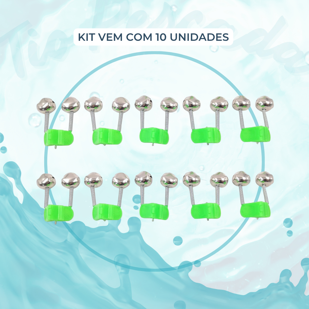 Kit Sino Duplo Alarme Para Vara De Pesca Suporte S