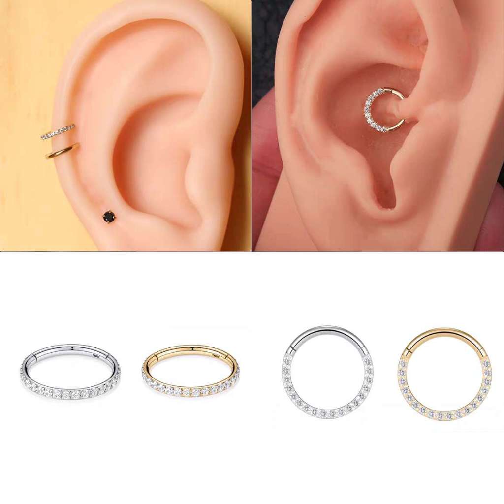Piercing Argola Clik Aço cirúrgico Zircônia Cra