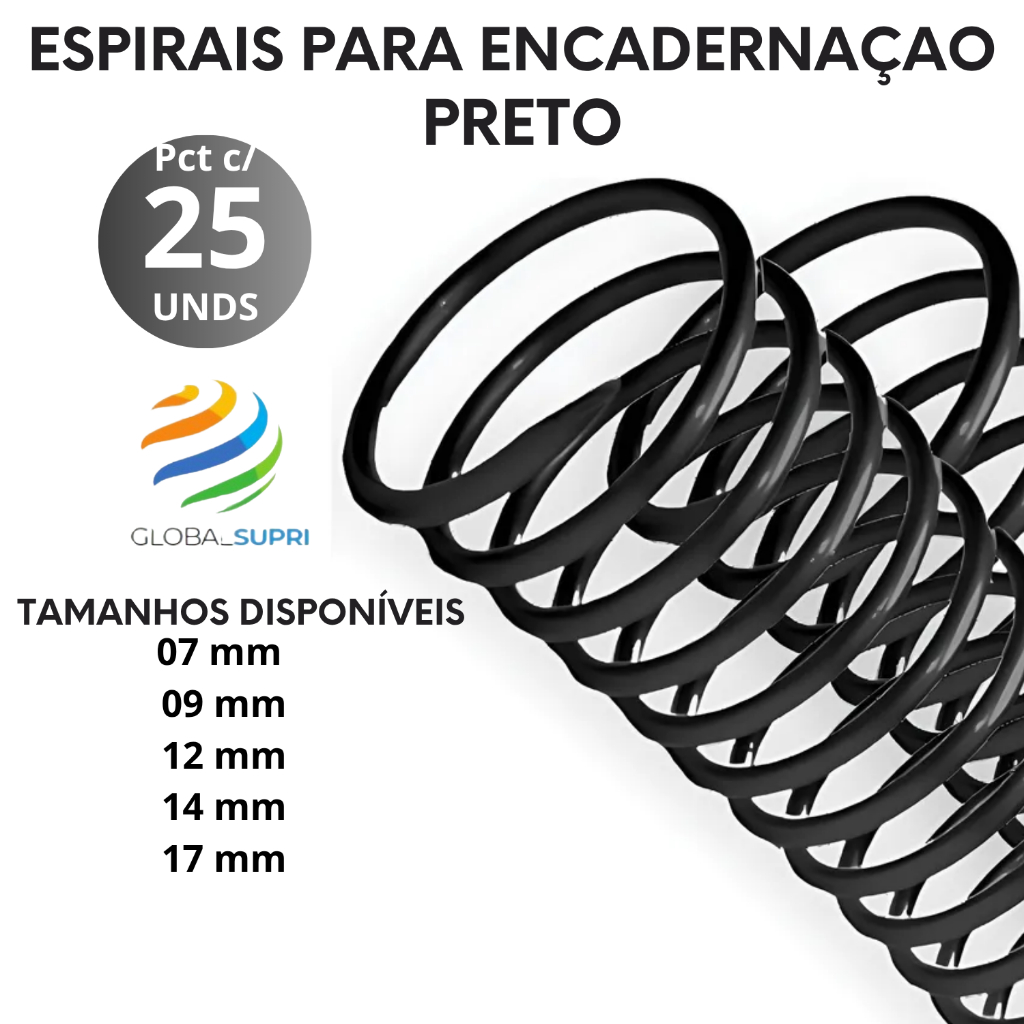 ESPIRAL P/ ENCADERNAÇÃO PCT C/25 UNDS – PR