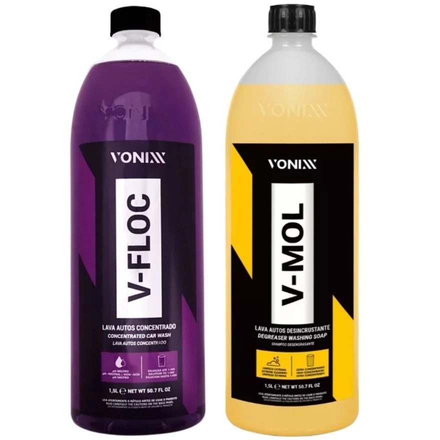 Kit Shampoo Lava Carro Moto V-mol 1,5L Shampoo V-f