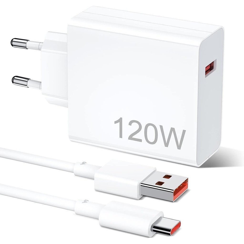 Kit Carregador 120W Para Xiaomi Com 6A USB C Cabo 