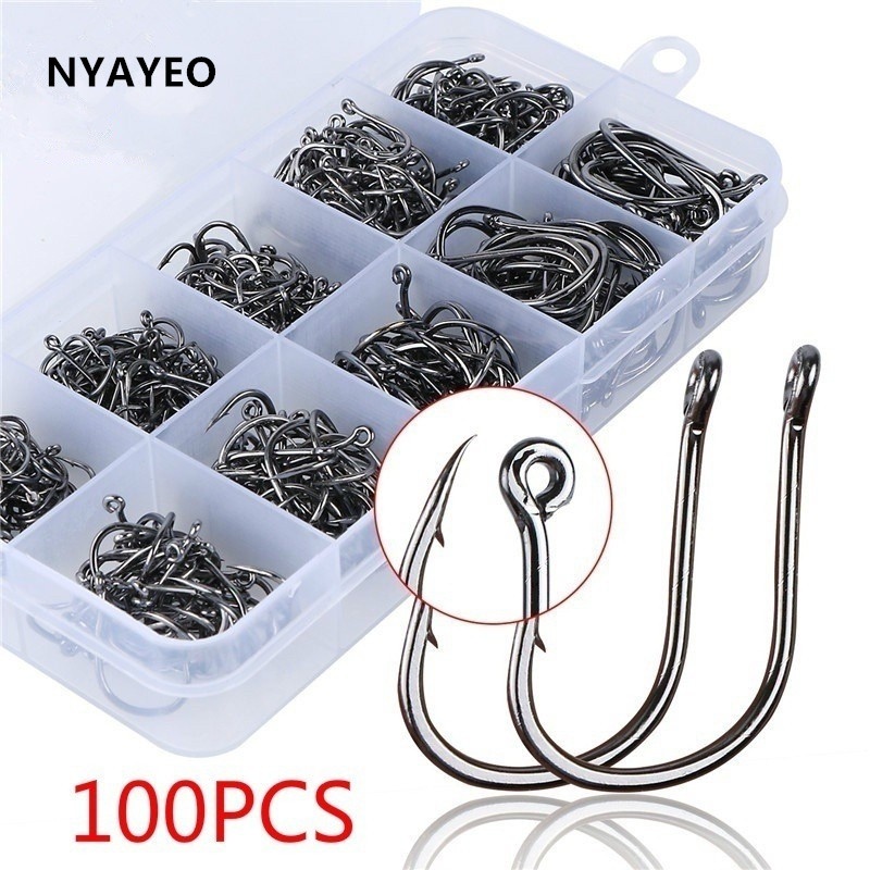 100 Pçs/Caixa Cascos De Aço Carbono Isca De Peix