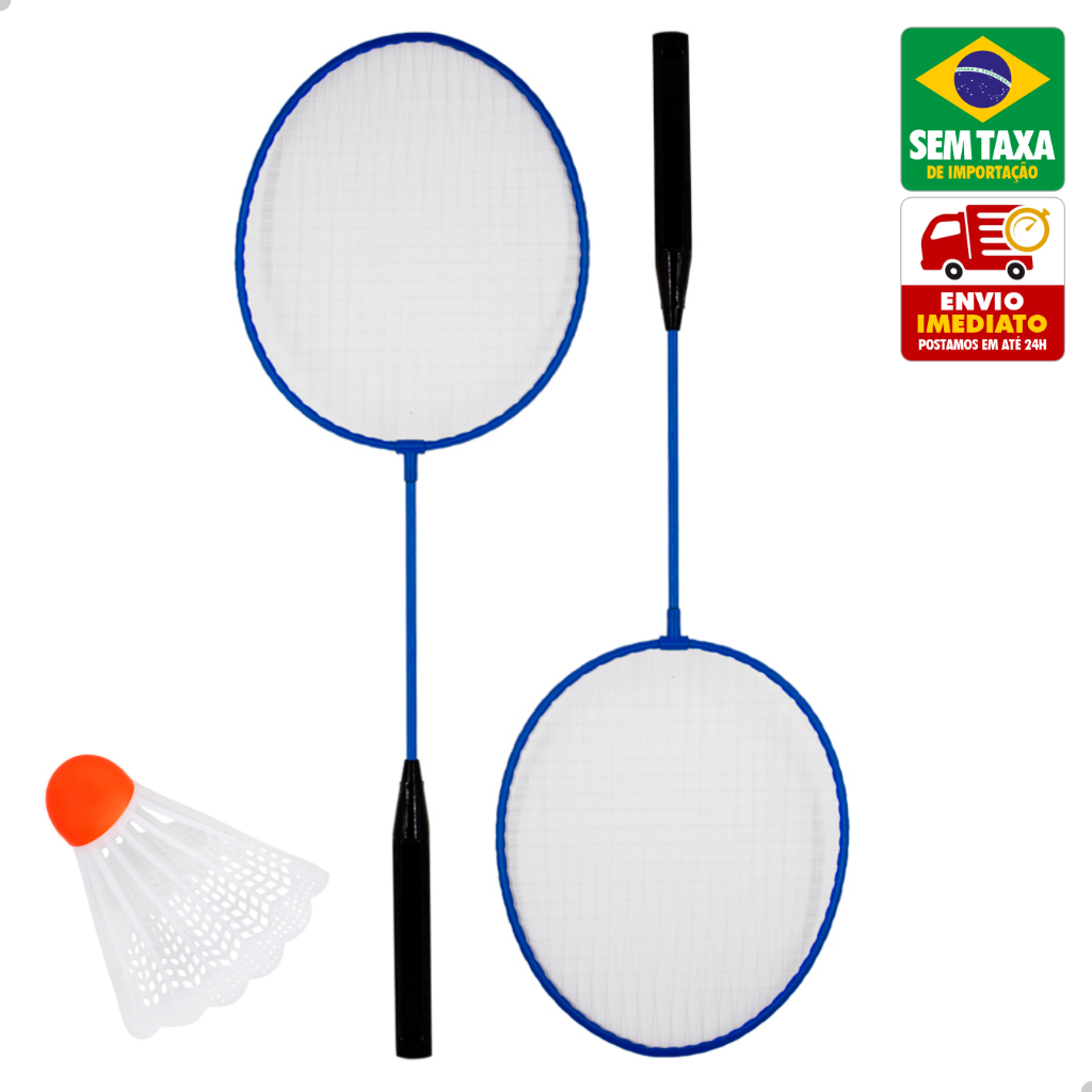Kit Jogo Badminton Amigold 6501 com 2 Raquetes 60c