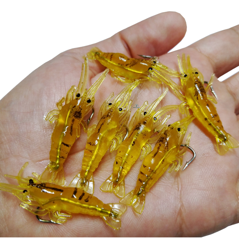 Kit Isca Artificial Camarão Aromatizado De Silico