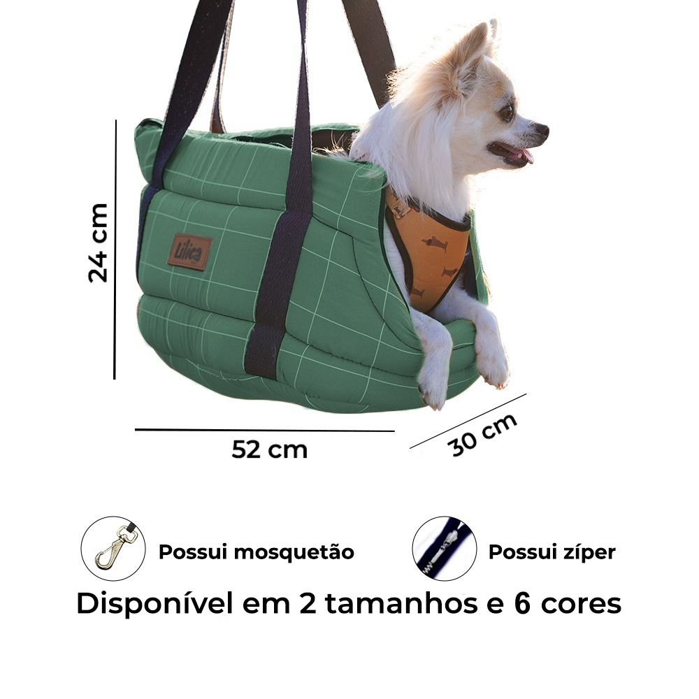 Bolsa pet transporte aberta mosquetão interno bos