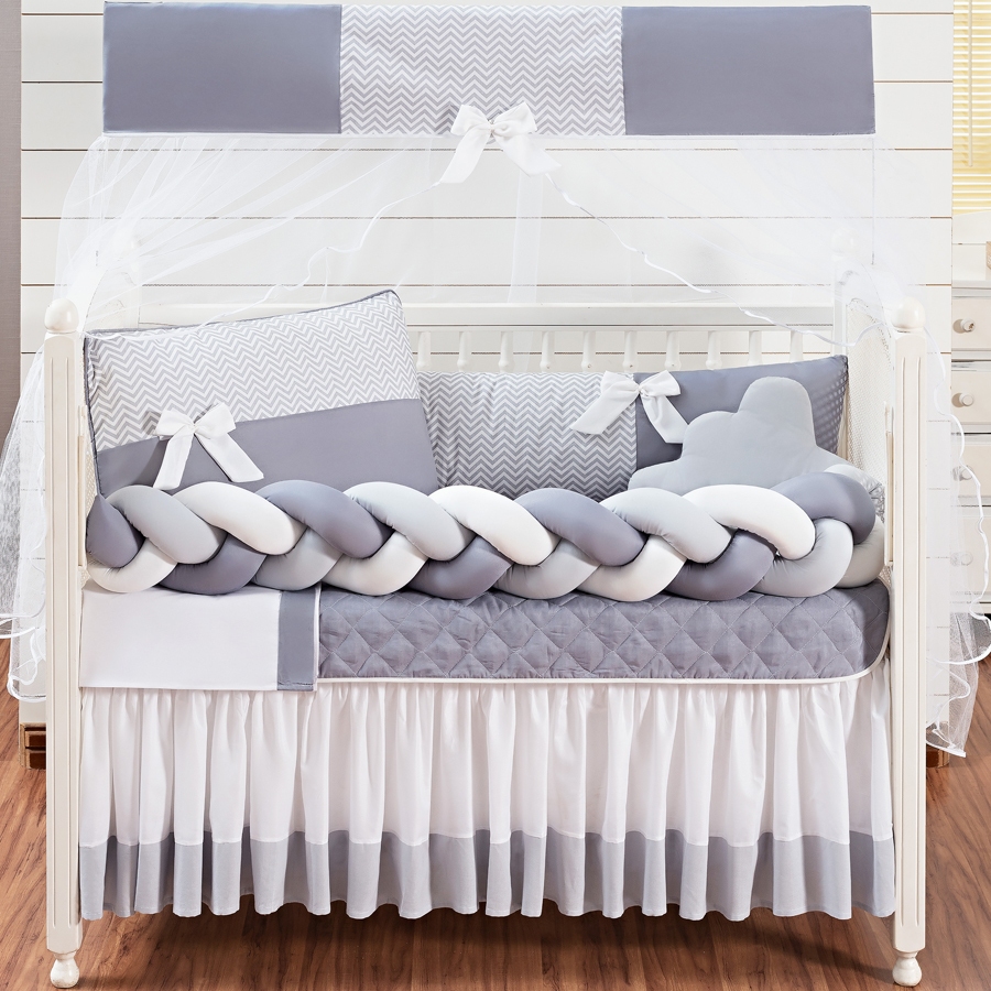 Kit Berço Doce De Bebe Chevron Varias Cores Tran�
