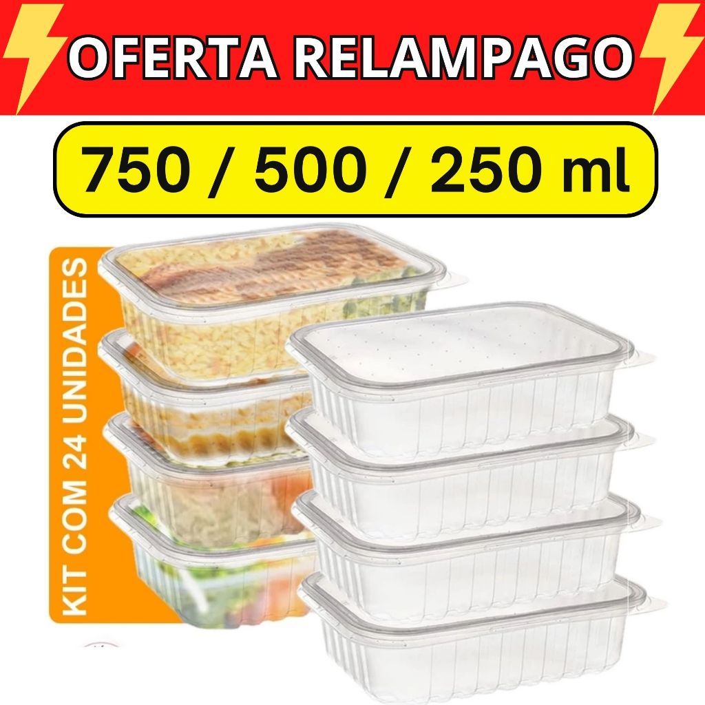 Kit 24 Unidades Pote Marmita Freezer Microondas Fi