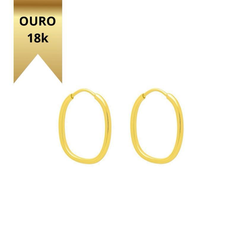 Par De Brinco Infantil Argola Ouro 18k Oval Segund