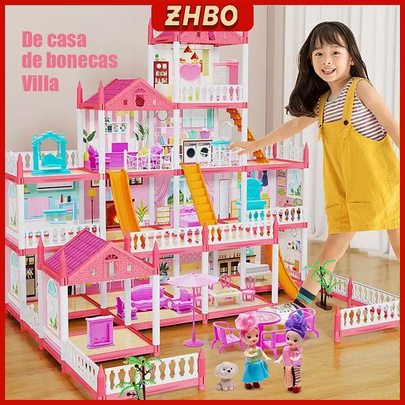 Conjunto de casa de bonecas infantil castelo de pr