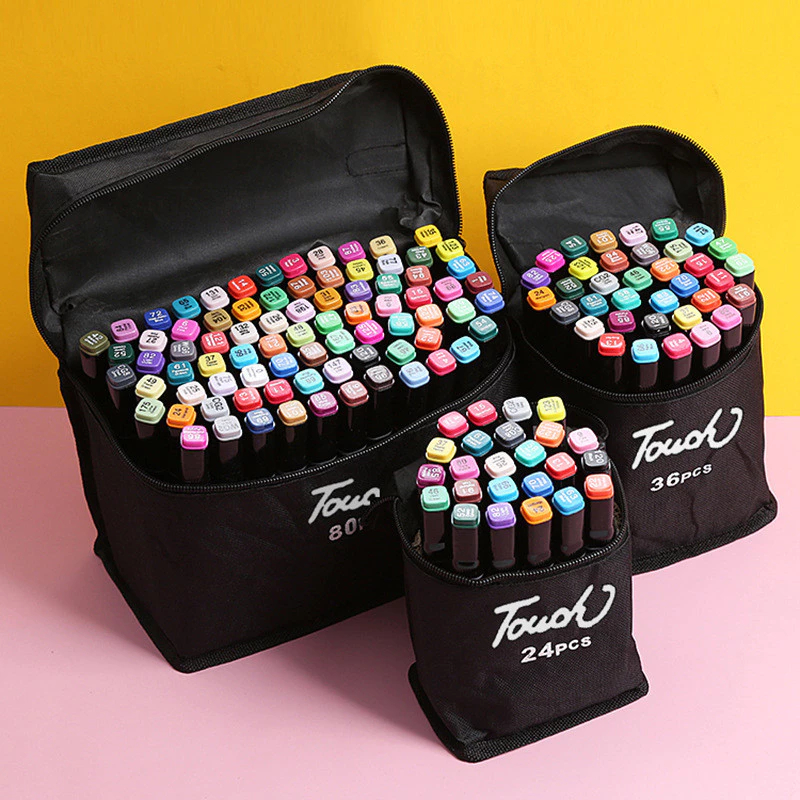 Caneta Marcadora 24/36/48/60 Cores Touch Com Ponta