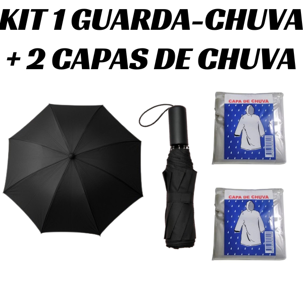 Kit Guarda-Chuva Sombrinha com proteção UV + 2 C