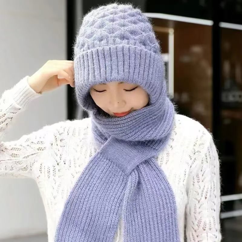 Cachecol De Inverno Feminino E Chapéu Conjunto De