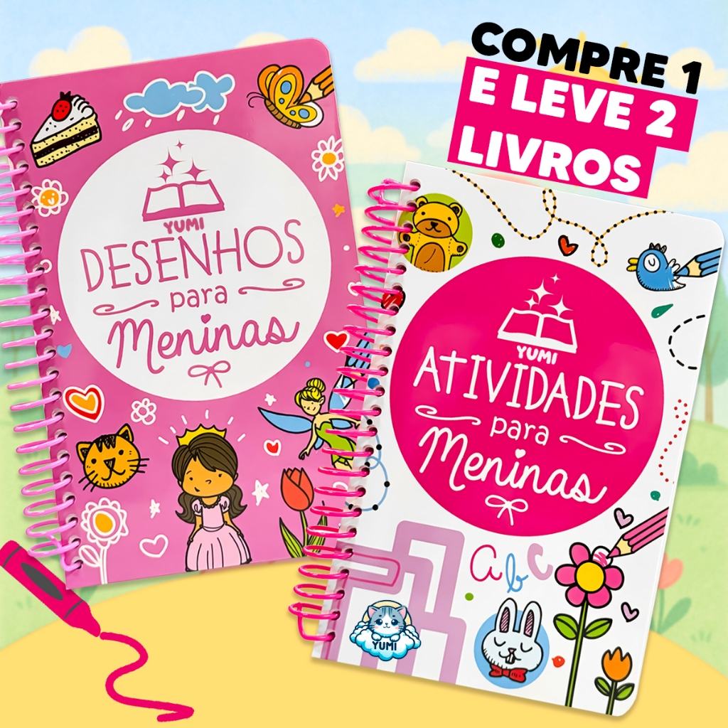 Kit 2 Livros Desenhos e Atividades Para Meninas Li